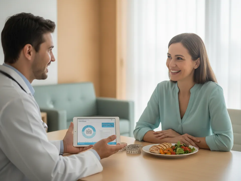 A doctor discussing a weight-loss plan with a patient