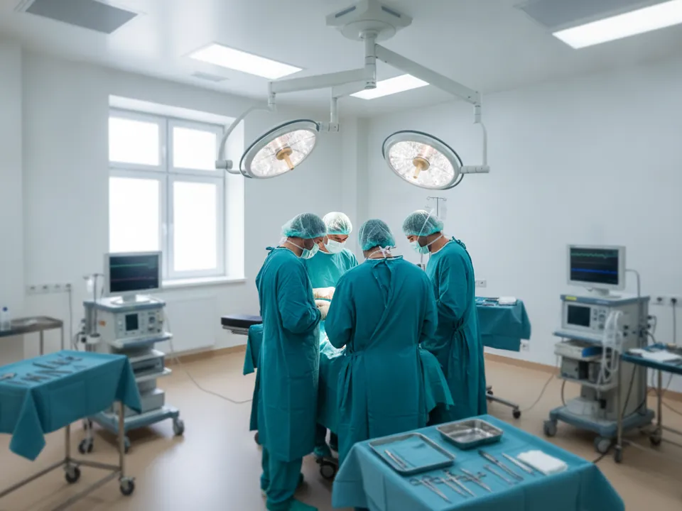 A cardiac surgery team in a modern operating theatre