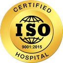 ISO 9001:2015 certified hospital seal